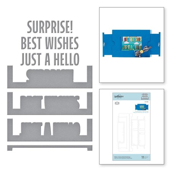 Spellbinders Die "Make a Scene Bold Greetings Etched" Stanzschablone