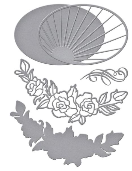 Spellbinders Die "Radiant Oval Etched" Stanzschablone