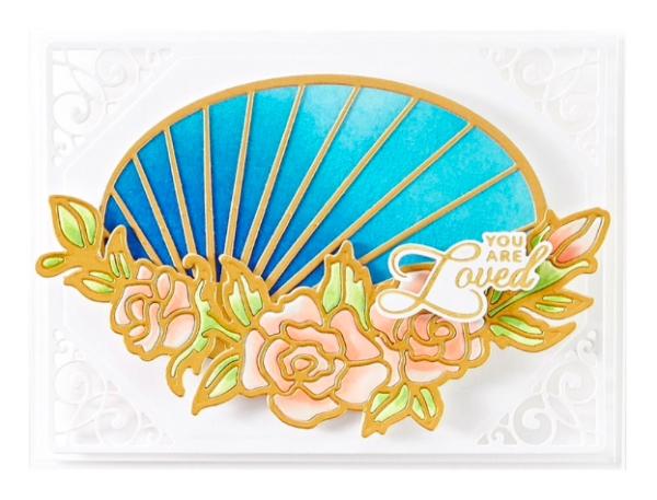 Spellbinders Die "Radiant Oval Etched" Stanzschablone
