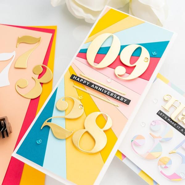 Spellbinders Die "Color Block Slices Etched" Stanzschablone