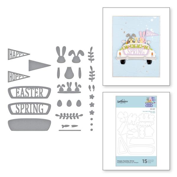 Spellbinders Die "Hoppy Sunday Drive Etched" Stanzschablone
