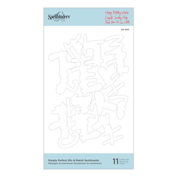 Spellbinders Die "Simply Perfect Mix & Match Sentiments Etched" Stanzschablone