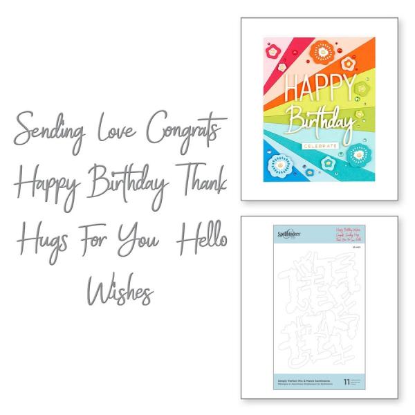 Spellbinders Die "Simply Perfect Mix & Match Sentiments Etched" Stanzschablone