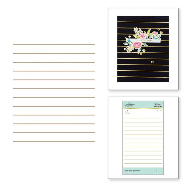 Spellbinders Hotfoil Plate - Skinny Stripe Background Glimmer