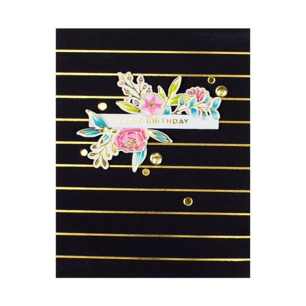 Spellbinders Hotfoil Plate - Skinny Stripe Background Glimmer