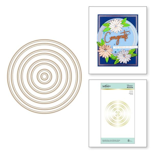 Spellbinders Hotfoil Plate - Essential Duo Lines Circles Glimmer