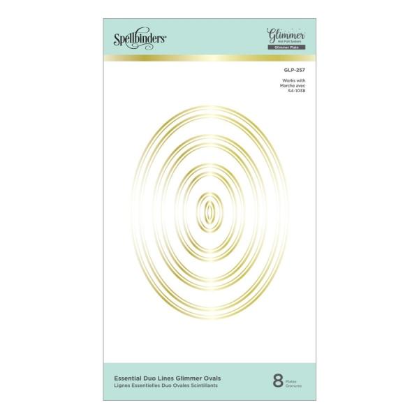 Spellbinders Hotfoil Plate - Essential Duo Lines Ovals Glimmer