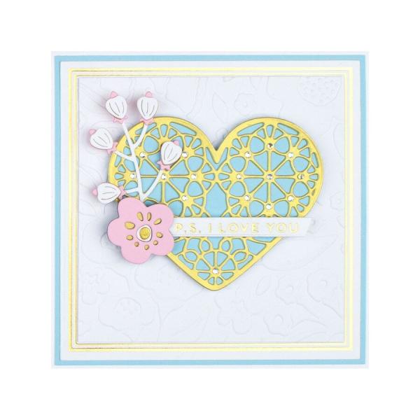 Spellbinders Hotfoil Plate - Essential Duo Lines Squares Glimmer