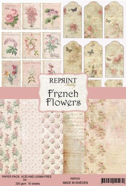 Reprint French Flowers Collection A4 Paper Pack