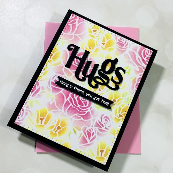 LDRS-Creative Bursting Bouquet Stencil 6x6