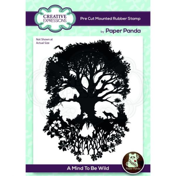 Creative Expressions - Paper panda pre cut mounted rubber stamp A Mind to be wild