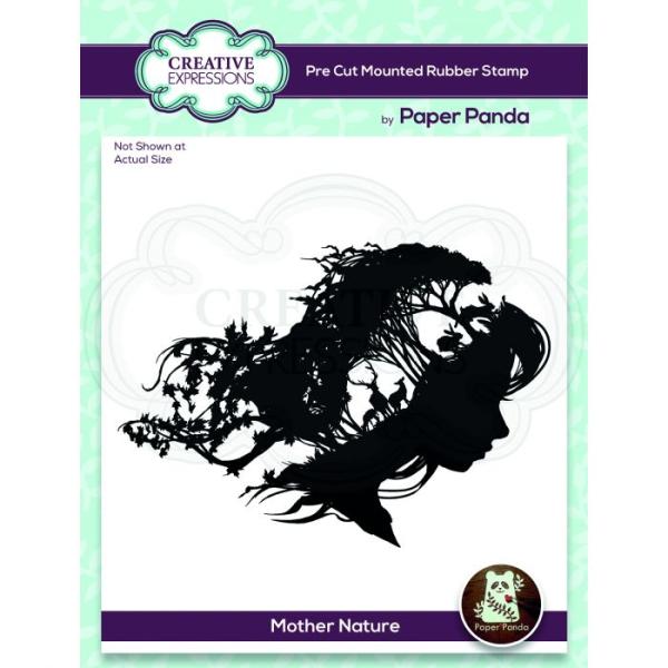Creative Expressions - Expressions - Paper panda pre cut mounted rubber stamp Mother nature