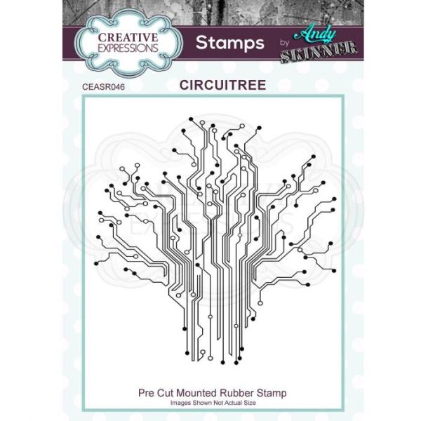 Creative Expressions - Rubber stamp Circuitree 1.8 in x 1.8 in