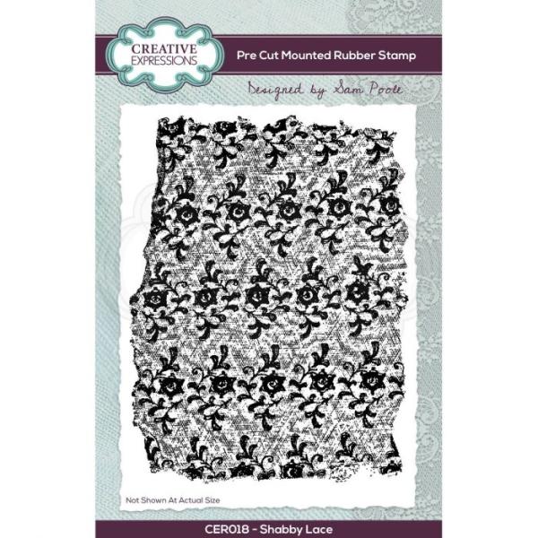 Creative Expressions - Pre cut rubber stamp Shabby lace A6