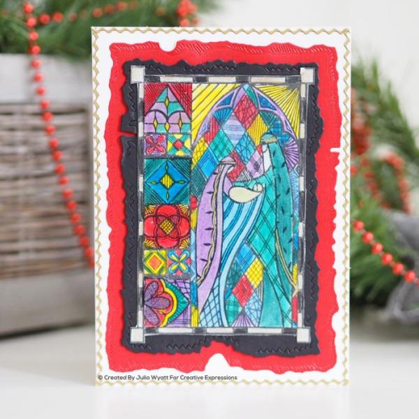 Creative Expressions - Designer boutique stained glass stamp Holy fami
