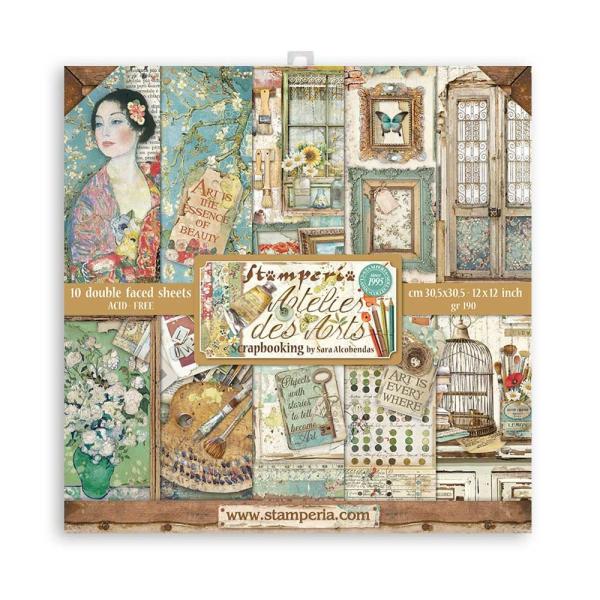 Stamperia "Atelier des Arts" 12x12" Paper Pack - Cardstock