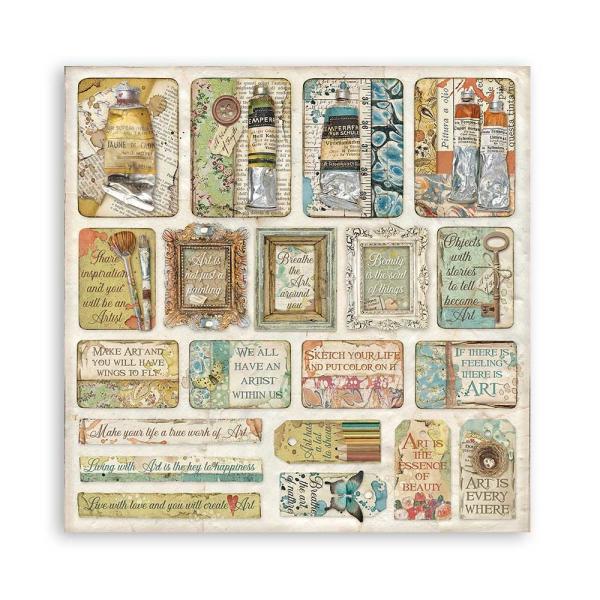 Stamperia "Atelier des Arts" 8x8" Paper Pack - Cardstock