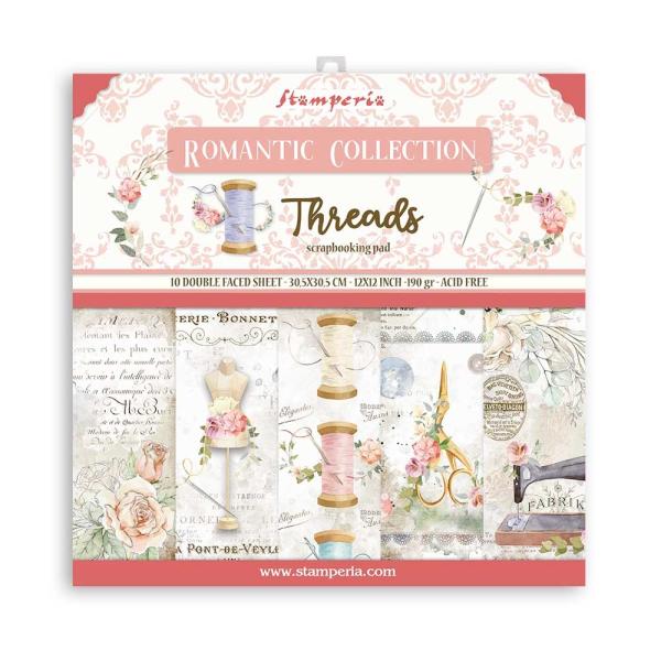 Stamperia "Romantic Threads" 12x12" Paper Pack - Cardstock