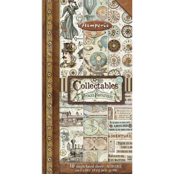 Stamperia "Voyages Fantastiques" 6x12" Paper Pack - Cardstock