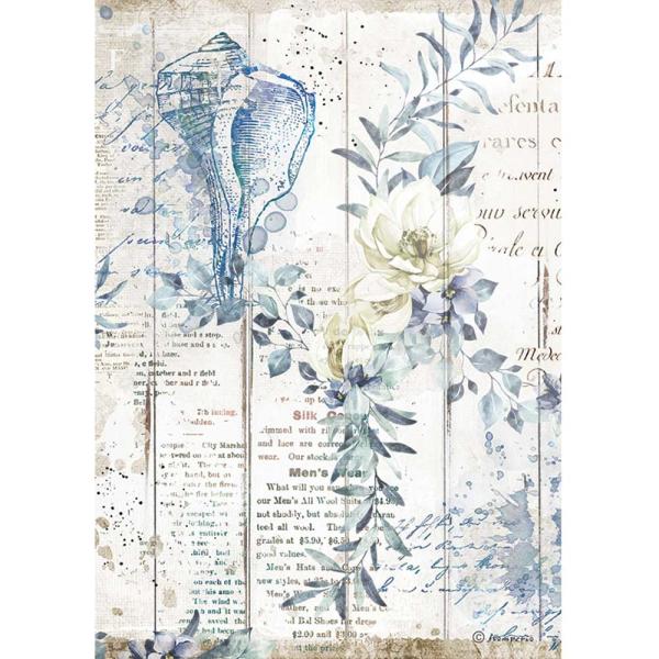 Stamperia "Romantic Sea Dream Shells" A4 Decoupage / Decopatch Papier 6 Bögen 