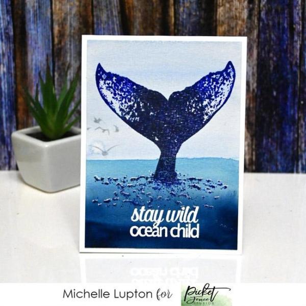 Picket Fence Studios A Whale Breaching 4x4 Inch Clear Stamps 