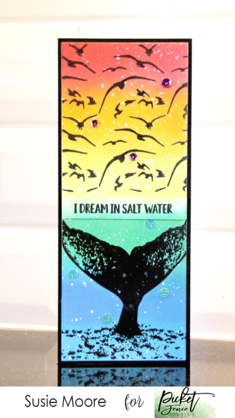 Picket Fence Studios A Whale Breaching 4x4 Inch Clear Stamps 