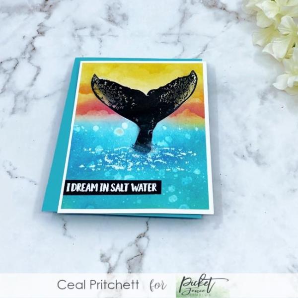 Picket Fence Studios A Whale Breaching 4x4 Inch Clear Stamps 