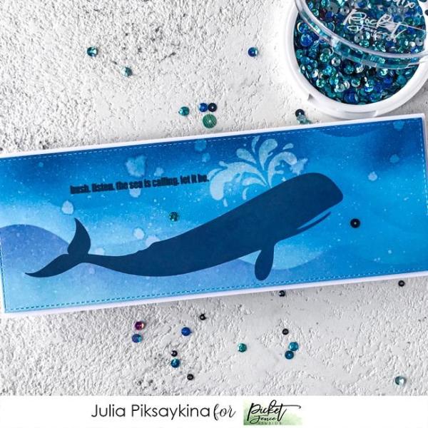 Picket Fence Studios Whale and Mermaid 6x6 Inch Stencil - Schablone
