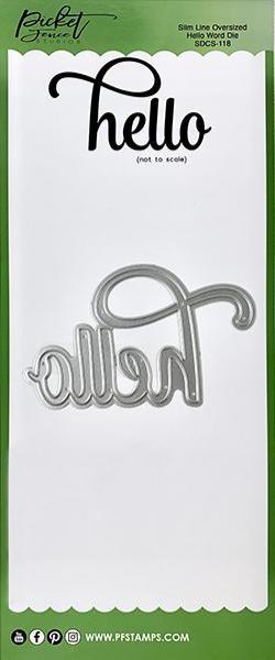 Picket Fence Studios Slim Line Oversized Hello Word  Die (SDCS-118)