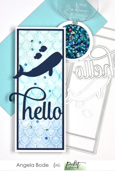 Picket Fence Studios Slim Line Oversized Hello Word  Die (SDCS-118)