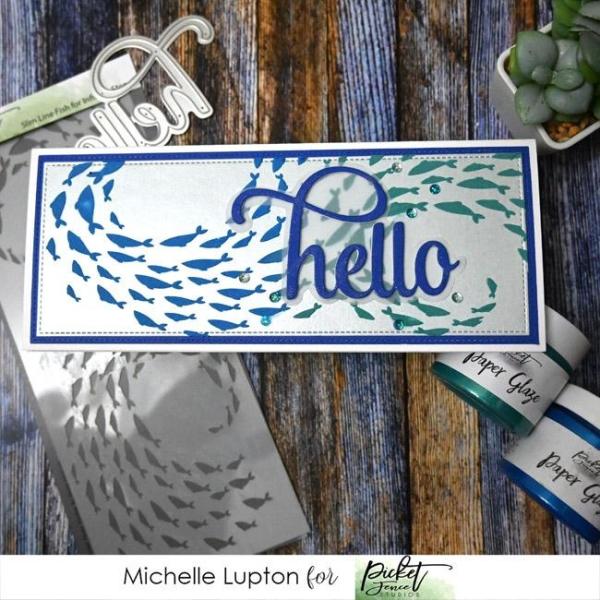 Picket Fence Studios Slim Line Oversized Hello Word  Die (SDCS-118)