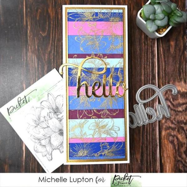 Picket Fence Studios Slim Line Oversized Hello Word  Die (SDCS-118)
