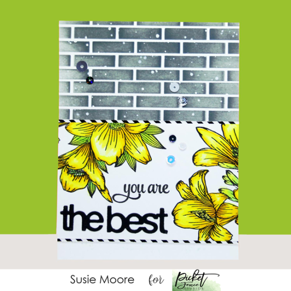 Picket Fence Studios Lilies for Spring 4x4 Inch Clear Stamps (F-149)