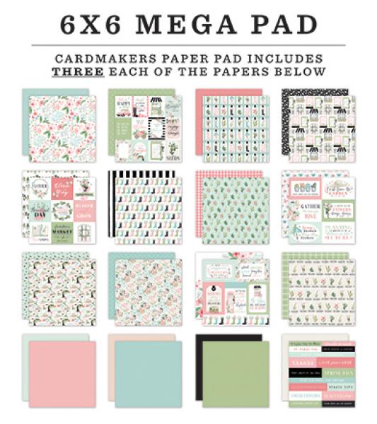 Carta Bella " Flower Garden " 6x6" Cardmakers Mega Pad