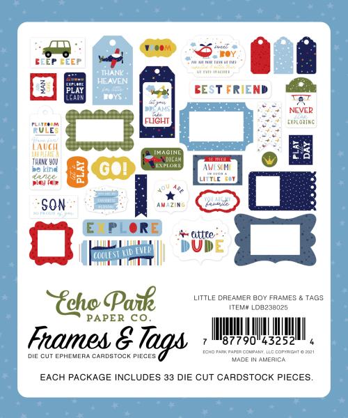 Echo Park "Little Dreamer Boy" Frames & Tags