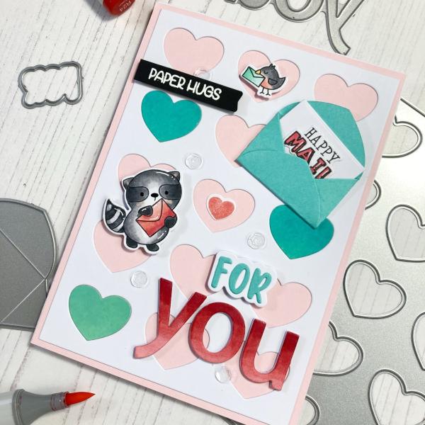 Time For Tea Dies Lots of Love Vertical A6 Cover Plate Metal
