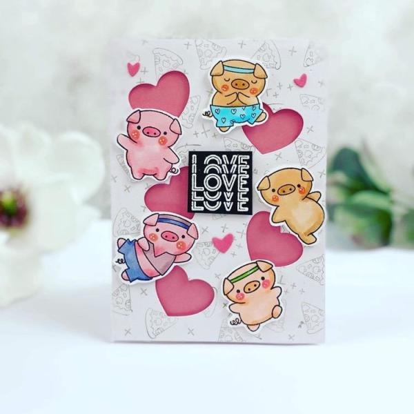 Time For Tea Clear Stamps Workout Pigs A6 