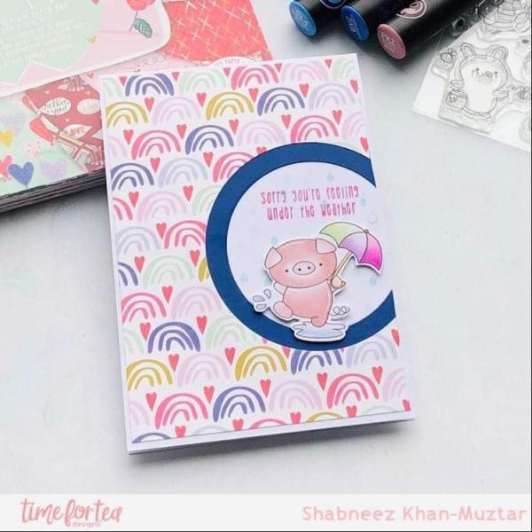Time For Tea Clear Stamps Workout Pigs A6 