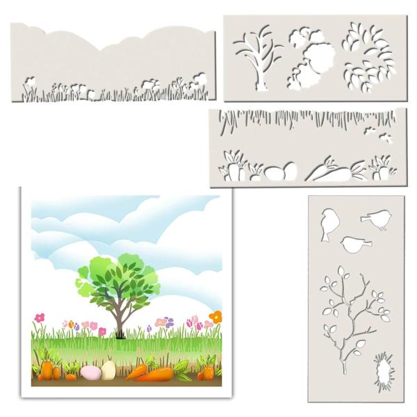 Polkadoodles Stencil Tree-mendous - Schablone  (PD8134)