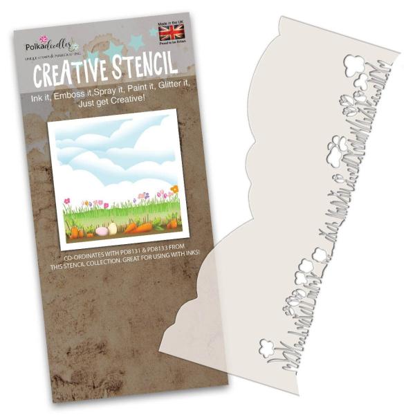 Polkadoodles Stencil Flower Border - Schablone  (PD8132)