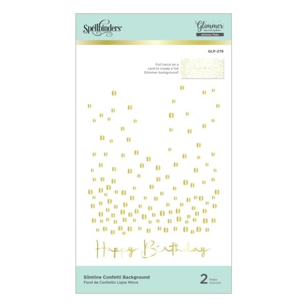 Spellbinders Hotfoil Plate - Slimline Confetti Background Glimmer