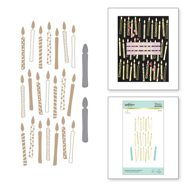 Spellbinders Hotfoil Plate - Birthday Candle Background Glimmer