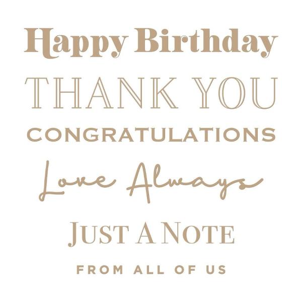 Spellbinders Hotfoil Plate - Essential Glimmer Sentiments Glimmer Hot Foil Plate