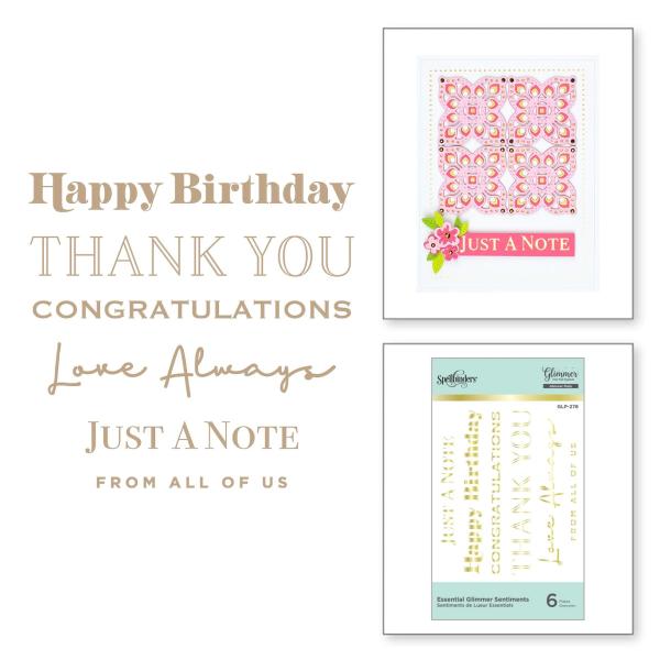 Spellbinders Hotfoil Plate - Essential Glimmer Sentiments Glimmer Hot Foil Plate