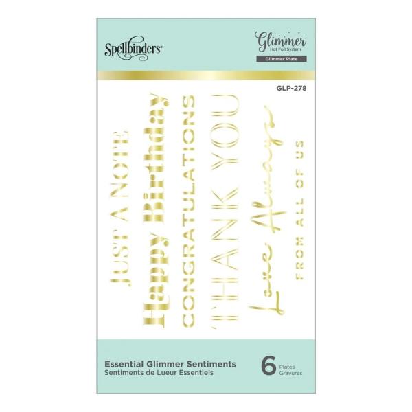 Spellbinders Hotfoil Plate - Essential Glimmer Sentiments Glimmer Hot Foil Plate