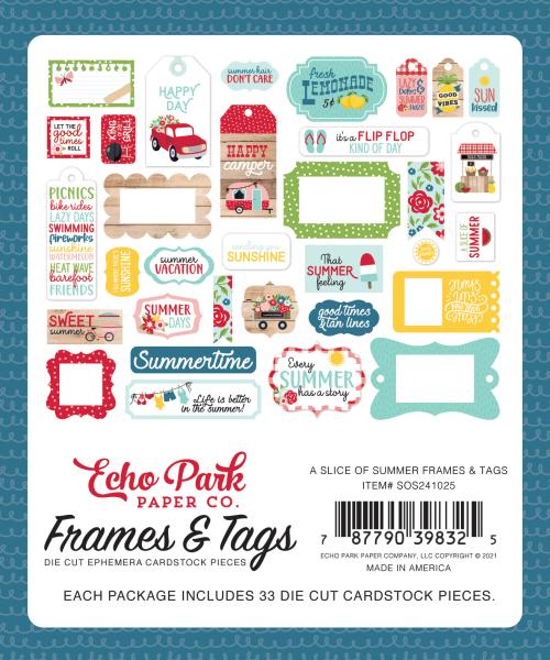 Echo Park "A Slice Of Summer" Frames & Tags