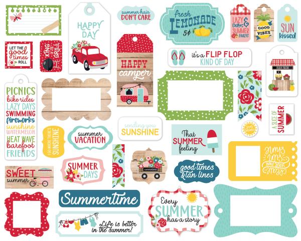 Echo Park "A Slice Of Summer" Frames & Tags