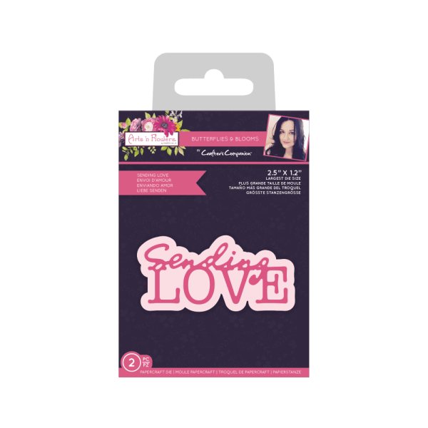 Crafters Companion - Butterflies and Blooms Metal Die Sending Love - Stanze