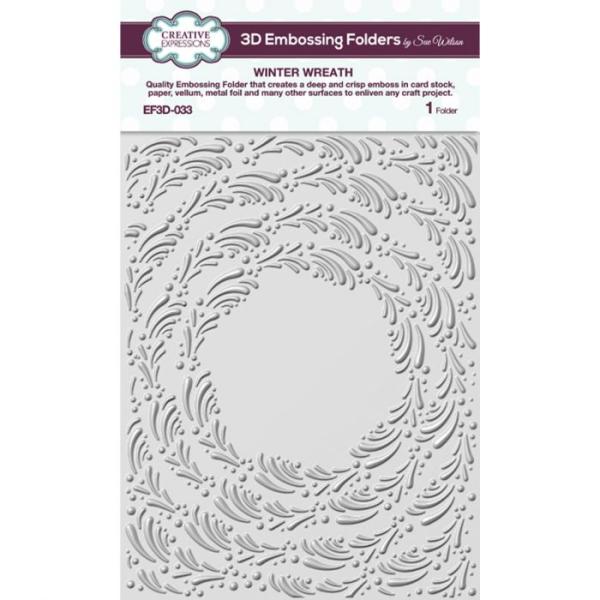 Creative Expressions - Festive 3D embossing folder Winter wreath 5