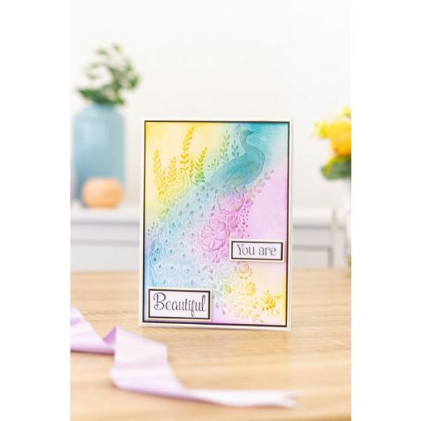 Crafters Companion - Regal Peacock 3D  - Embossing Folder